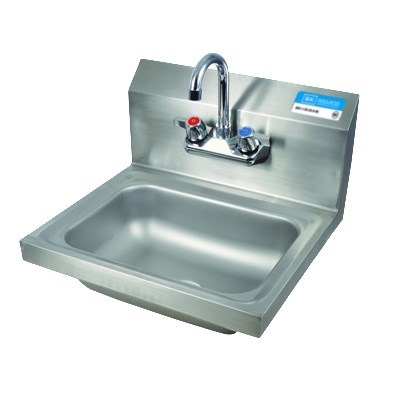 HAND SINK SS 17" WIDE WALL MOUNT W/FAUCET