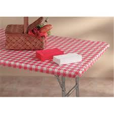 TABLE COVER ELASTIC 6' RED GINGHAM (25/CS)