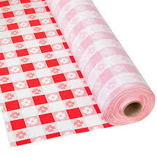 TABLECOVER PLASTIC 40X100 RED GINGHAM PK:4