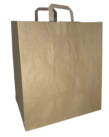BAG151015BR SHOPPING  BAG  KRAFT FLAT HANDLE PAPER ( 200 ) 15 X 10 X 15