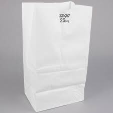 BG25WH WHITE PAPER BAG 25#  (500/SL) (2SL=1BALE)