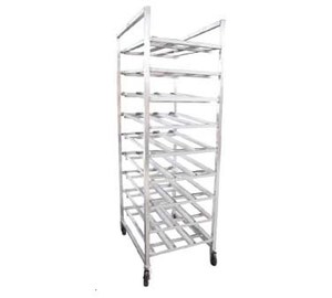 CRF CAN RACK FULLSIZE ALM W/ CASTRS 82"HT(CLOSEOUT)