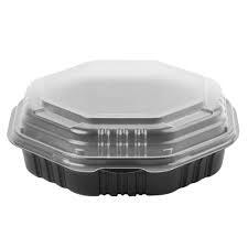 DS809011 9" DEEP HINGED OCTAGON CONTAINER (100/CS)