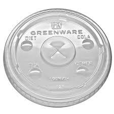 FK-LGC16/24 STRAW SLOT GREENWARE LID FOR GC16S CUP  (1M)