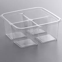 FK-S6-4 6" CLEAR 4 COMPARTMENT CONTAINER   300/CS