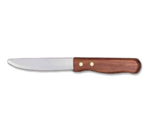 WOOD HANDLE BEEF BARON STEAK KNIFE ROUND TIP  1DZ/CS