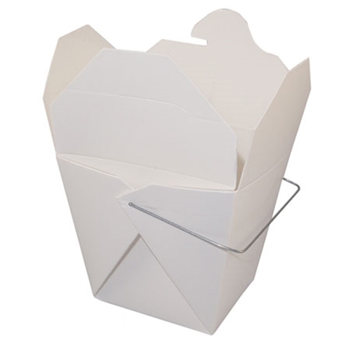 1PTF FOOD PAIL PINT W/ HANDLE WHITE ( 500 / CS ) PLAIN