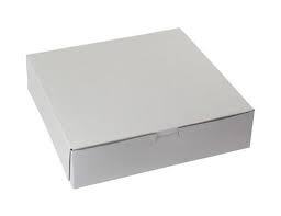 BBX10102 BAKERY BOX 10X10X2-1/2(250/BL) WHITE NO WINDOW