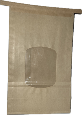 BRP1759 COFFEE BAG TIN TIE WINDOW KRAFT 6X2.75X9.5  ( 500 / CS )