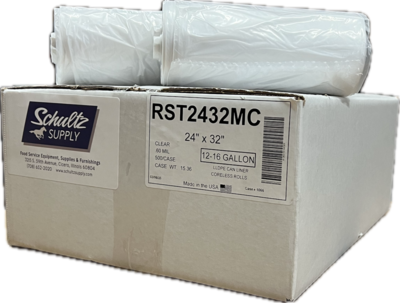 CLRST2432MC CAN LINER 12-16 GAL HEAVY CLEAR .60MIL   500/CS