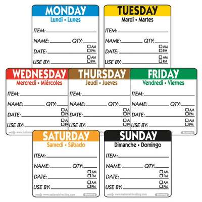 DIDU2201R DAY LABEL MONDAY 2X2 DISSOLVING LABELS (250/RL)