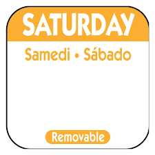 R106R DAY LABEL SATURDAY 1X1 TRILINGUAL REMOVABLE  1M/RL