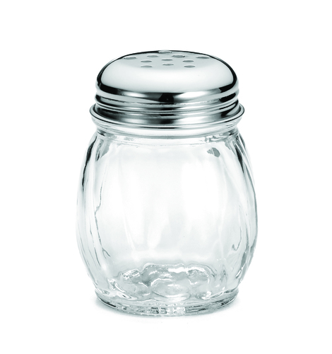 TC260 6OZ GLASS CHEESE SHAKER PERFORATED LID  3DZ/CS