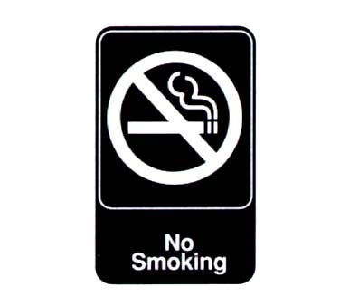 VOL-5613 SIGN NO SMOKING 6X9 BLACK/ WHITE