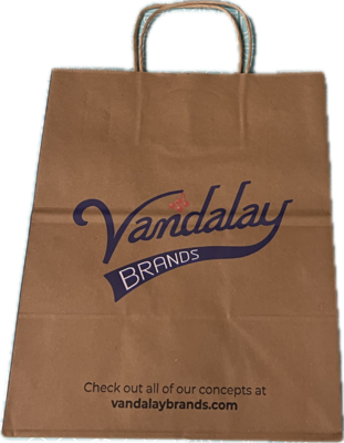 BAG10712VANDALAY SHOPPING BAG KRAFT 10X7X12 "VANDALAY" 250/BL