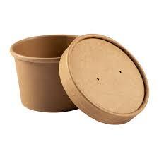 8OZ PAPER FOOD CONTAINER BROWN W/ LID (250/CS)