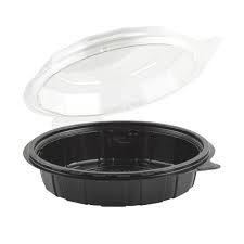 7-1/2" CONTAINER SHALLOW CLEAR DOME/ BLACK BASE * (100/CS)