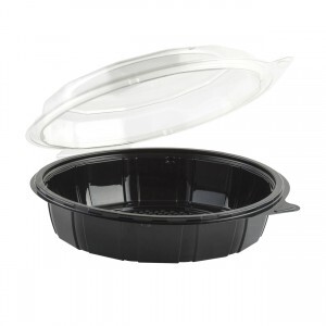 GC900D CONTAINER 9" DEEP CLEAR DOME WITH BLACK BASE (100/CS)