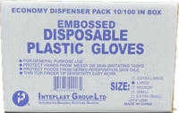 GLOVE POLY DISPOSABLE LARGE 10SL/100/BX     (MASTER CASE 10BX)