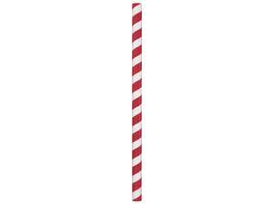 8.5" UNWRAPPED PAPER STRAW WHITE/ RED   (10/150CS)  DIA .375