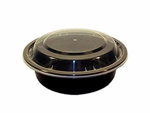 MT0610B 16OZ ROUND BLACK MICROWAVABLE CONTAINER/LID COMBO (150/CS)