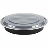 48OZ ROUND BLACK MICROWAVABLE CONTAINER/ LID ( 150 / CS )