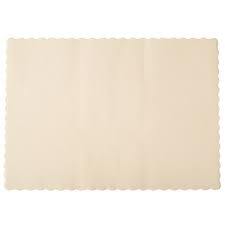 PLACEMAT/ IVORY/ SCALLOPED 1M/CS *SCALLOPED EDGE