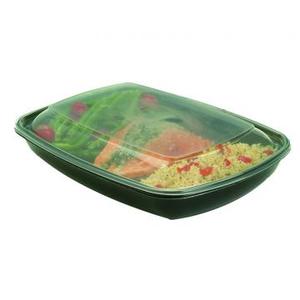 46OZ RECTANGULAR 1-COMPARTMENT BLACK CONTAINER PK:150 USE: 53171B150 DOME