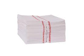 SCA192191 ANTIMICROBIAL TOWEL 13X24 WHITE WITH RED STRIPE   150/CS