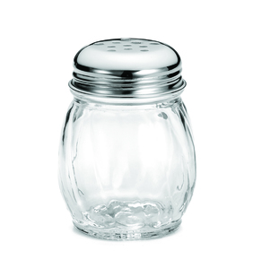 6OZ GLASS CHEESE SHAKER PERFORATED LID  3DZ/CS