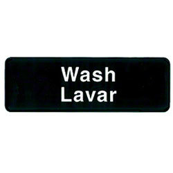 SIGN "WASH" 3X9 BLACK/ WHITE/ DISCONTINUED