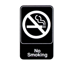 SIGN NO SMOKING 6X9 BLACK/ WHITE