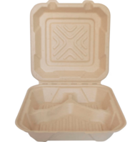 SUGAR CANE HINGED 9X9X3   3 COMPT    200/CS